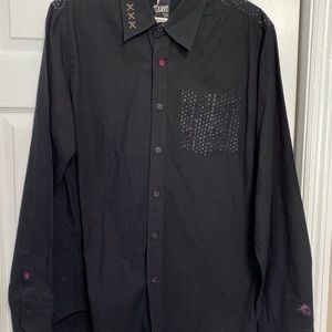 Lost Enterprises Long Sleeved Button Up Shirt Men’s Size Large Black